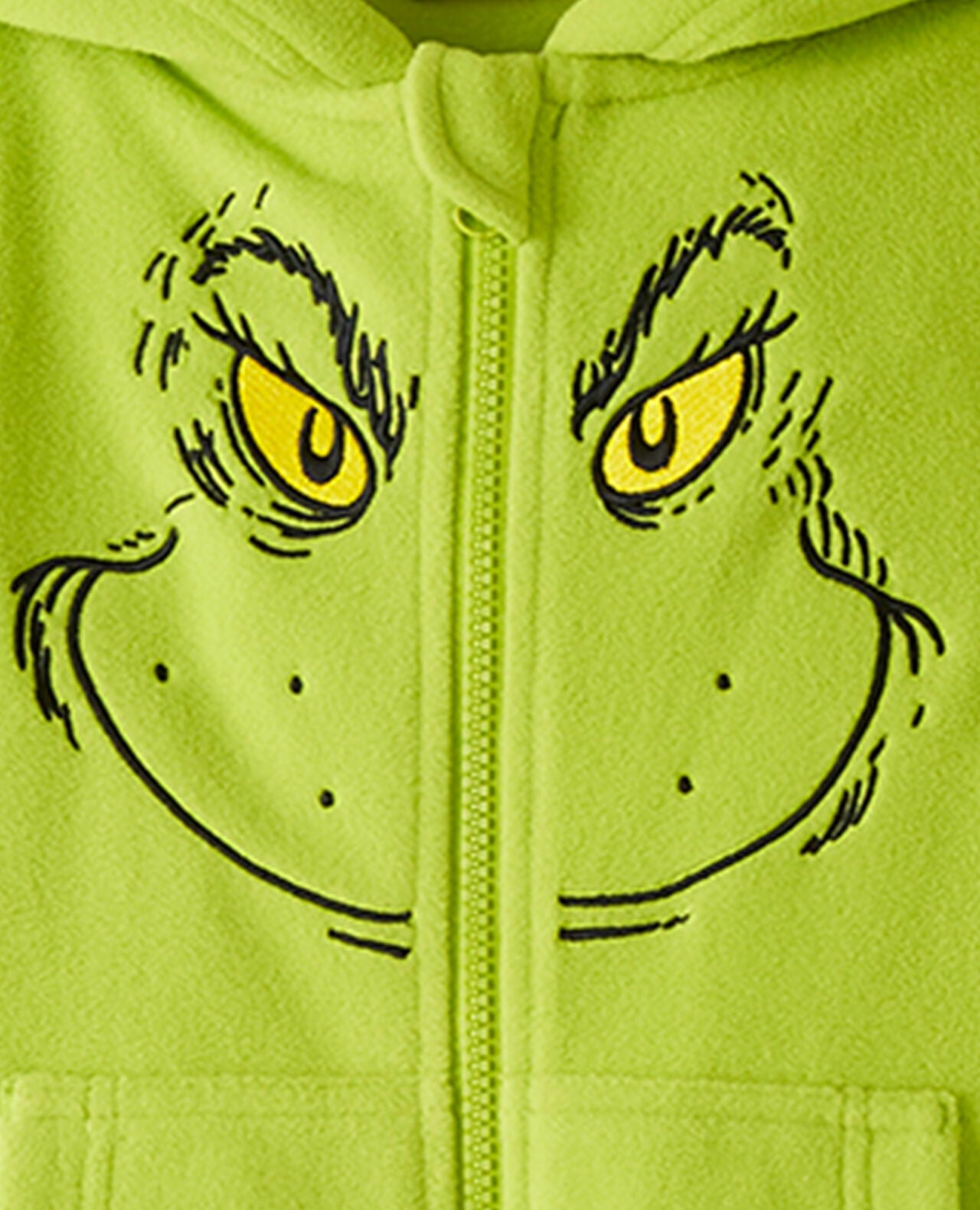 Kids Dr. Seuss Grinch Costume Fleece Jumpsuit - Image 2