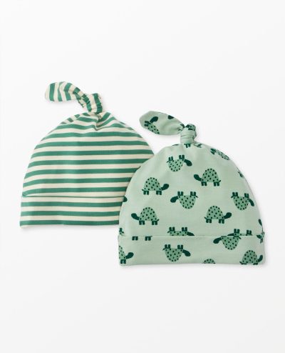 2-Piece Baby Layette Top Knot Beanie in HannaSoft™