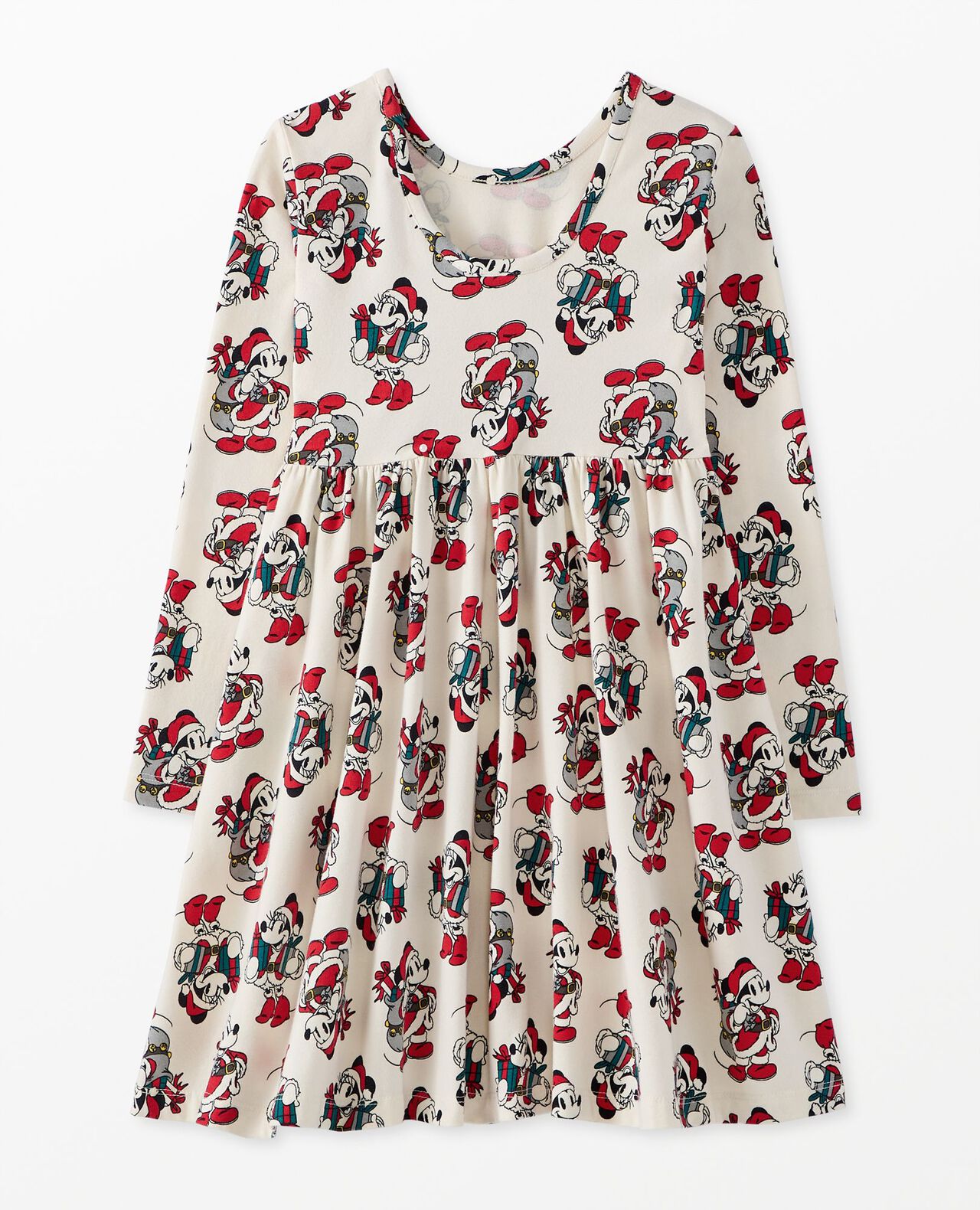 Disney Mickey Mouse Holiday Long Sleeve Skater Dress with Pockets - Image 2
