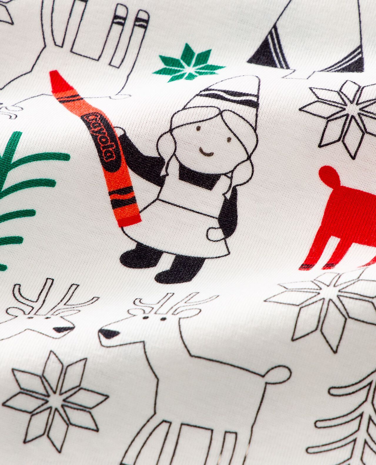 Kids Crayola® Color Your Dreams Holiday Long John Pajama Set - Image 3