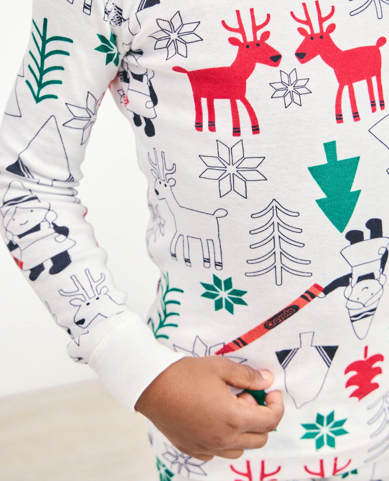 Kids Crayola® Color Your Dreams Holiday Long John Pajama Set - Image 6