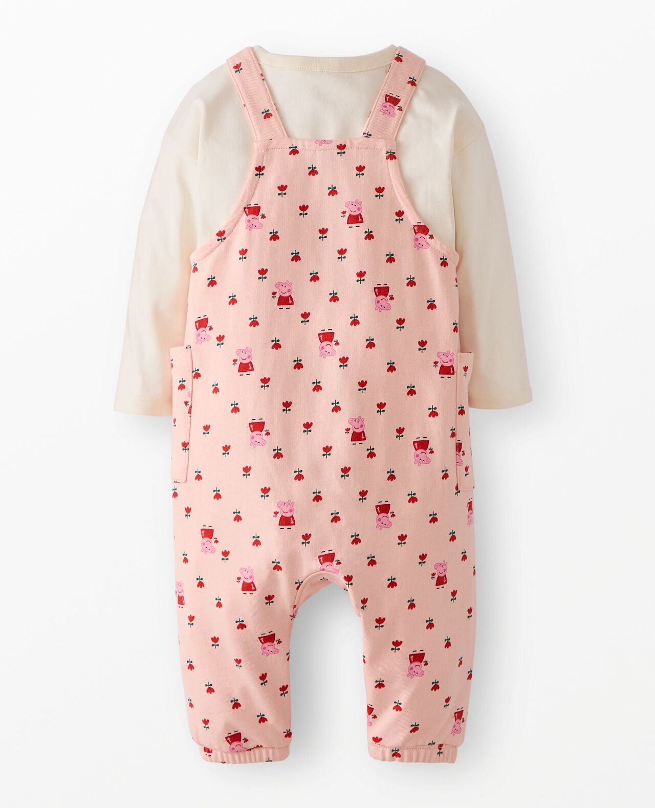 Peppa Pig Long Sleeve T-Shirt & French Terry Overalls Set - Image 3