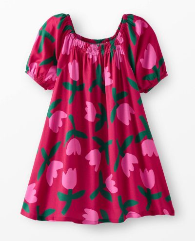 Puff Sleeve Challis Dress